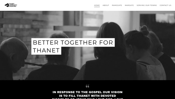 Screenshot of the Thanet Community Churches website
