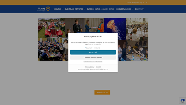 Screenshot of the Rotary In Harpenden CIO website