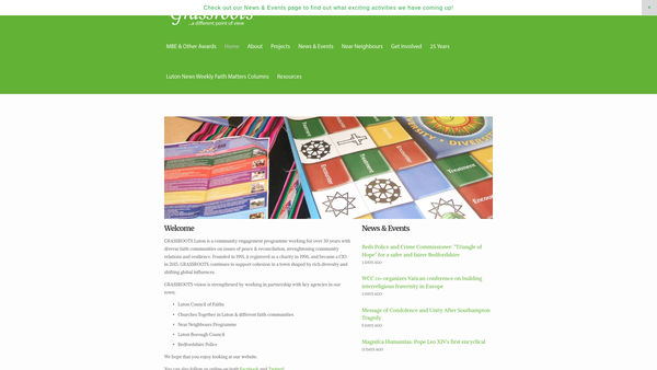 Screenshot of the Grassroots Programme website