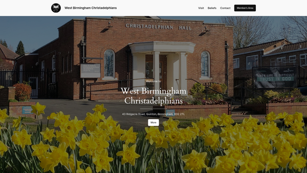 Screenshot of the West Birmingham Christadelphian Ecclesia website