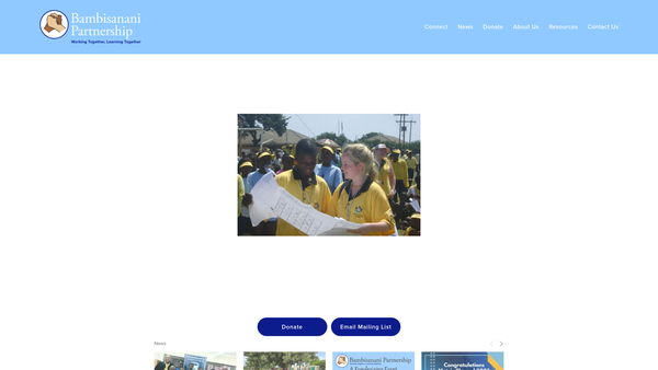 Screenshot of the Bambisanani Partnership CIO website