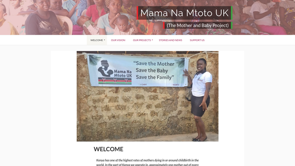 Screenshot of the Mama Na Mtoto UK website