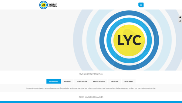 Screenshot of the Lancashire Youth Challenge website