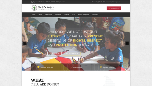 Screenshot of the The Tea Project website