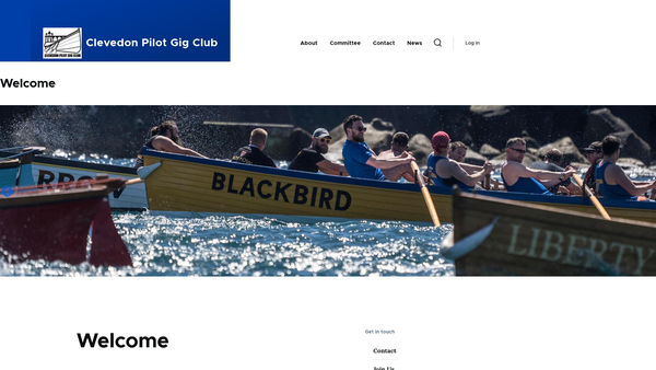Screenshot of the Clevedon Pilot Gig Club website