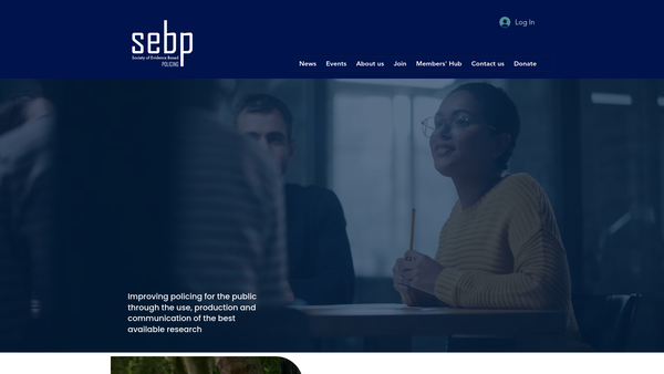 Screenshot of the Society Of Evidence Based Policing website