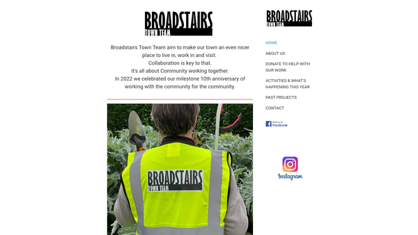Screenshot of the Broadstairs Town Shed website