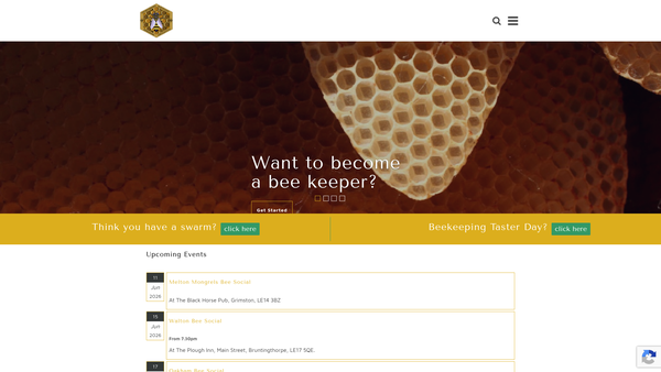 Screenshot of the Leicestershire And Rutland Beekeepers Association website