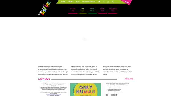 Screenshot of the Levenshulme Inspire Foundation website