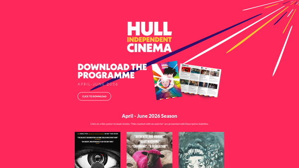Screenshot of the Hull Independent Cinema Project website