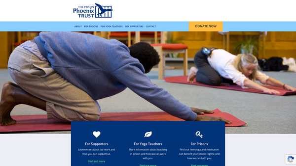 Screenshot of the The Prison Phoenix Trust CIO website