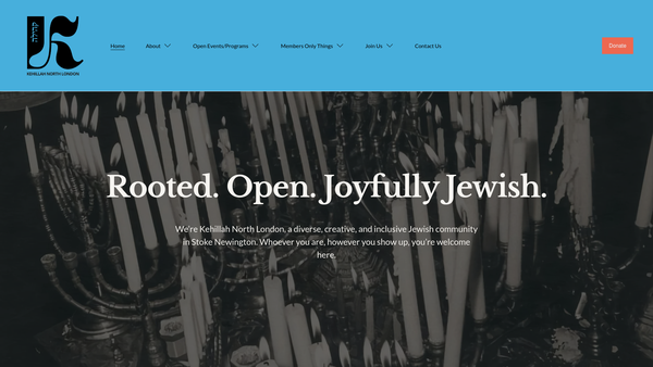 Screenshot of the Kehillah North London website