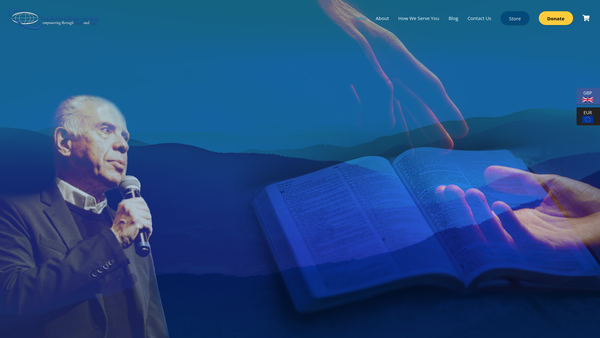 Screenshot of the Teach All Nations - Europe website