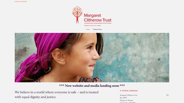 Screenshot of the Margaret Clitherow Trust website