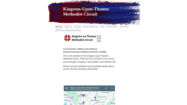 Screenshot of the Kingston-Upon-Thames Methodist Circuit website