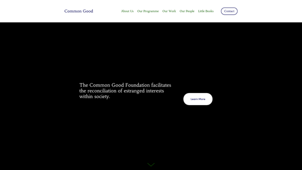 Screenshot of the The Common Good Foundation website