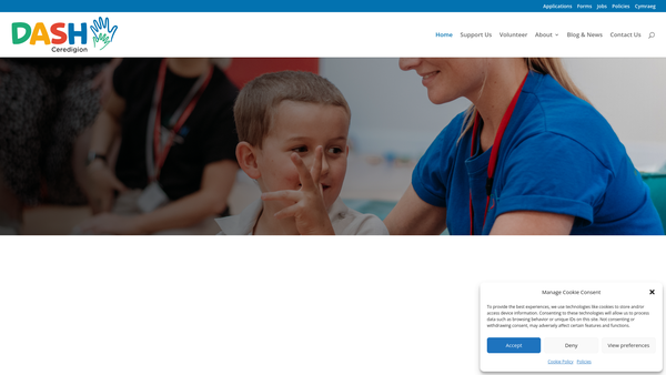 Screenshot of the Dash (Disabilities And Self Help / Delio Ag Anabledd A Sialens Hunangymorth) website