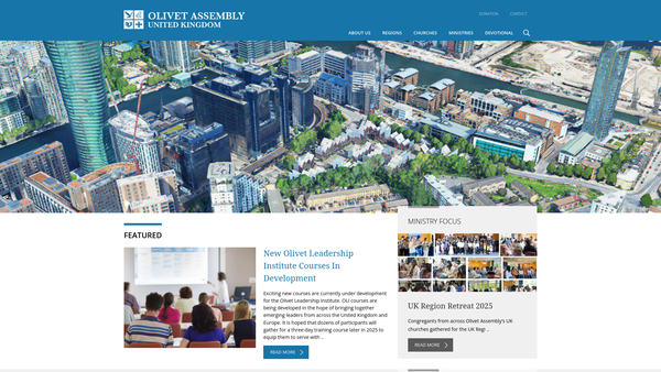 Screenshot of the Olivet Assembly website