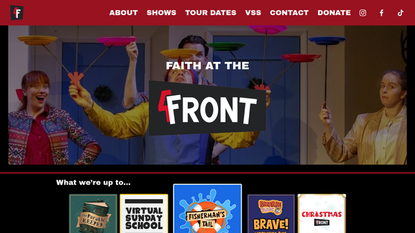 Screenshot of the 4front Theatre website
