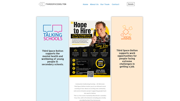 Screenshot of the Third Space Bolton website