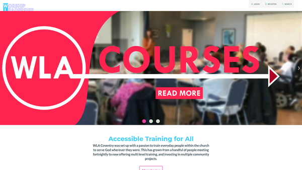 Screenshot of the Worship And Leadership Academy website