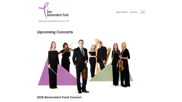Screenshot of the Bournemouth Symphony Orchestra Benevolent Fund website