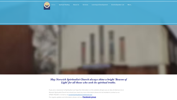 Screenshot of the Norwich Spiritualist Church website