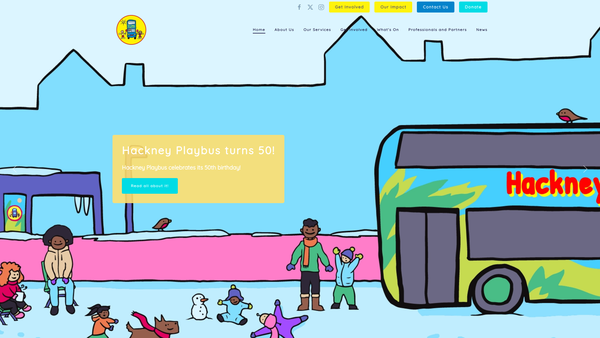 Screenshot of the Hackney Playbus website