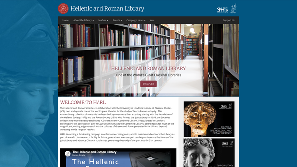 Screenshot of the The Hellenic And Roman Library website