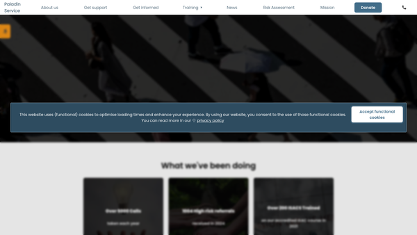 Screenshot of the Paladin Nsas website