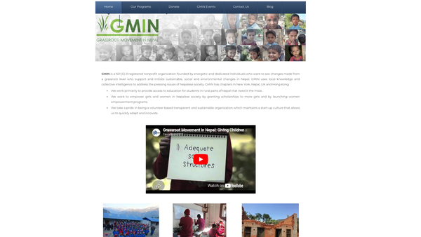 Screenshot of the Grassroot Movement In Nepal UK website