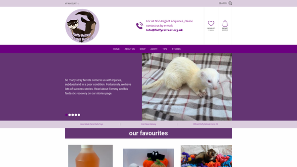 Screenshot of the Fluffy Retreat Ferret Rescue And Welfare website