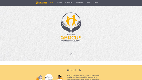 Screenshot of the Abacus Counselling And Support website