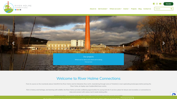 Screenshot of the River Holme Connections website