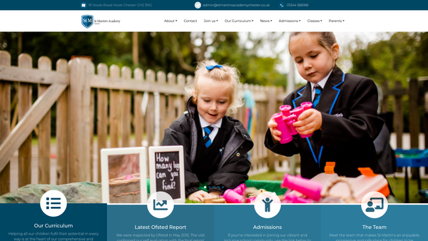 Screenshot of the Friends Of St Martin's Academy website