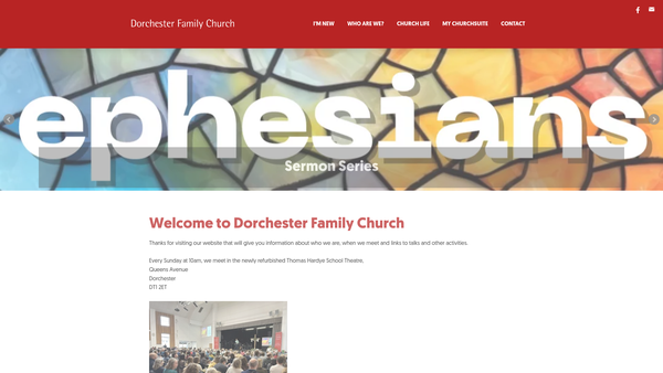 Screenshot of the Dorchester Family Church website