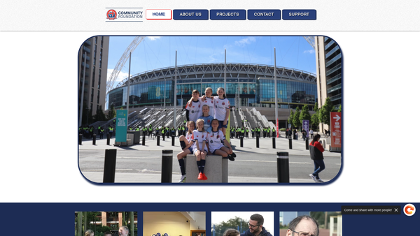 Screenshot of the AFC Fylde Community Foundation website