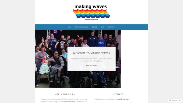 Screenshot of the Making Waves website