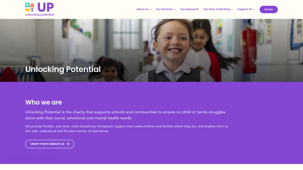 Screenshot of the Up - Unlocking Potential website