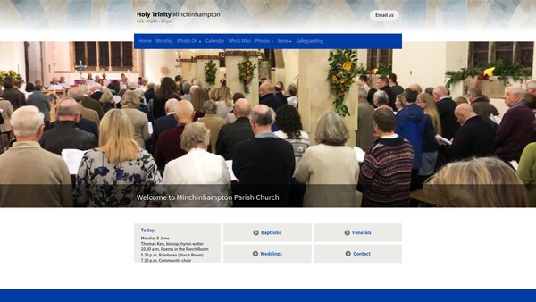 Screenshot of the Minchinhampton With Box Pcc website