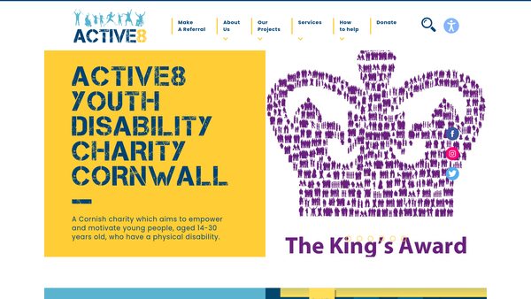 Screenshot of the Active8 website