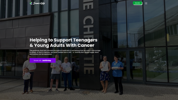 Screenshot of the Sam's Gift website
