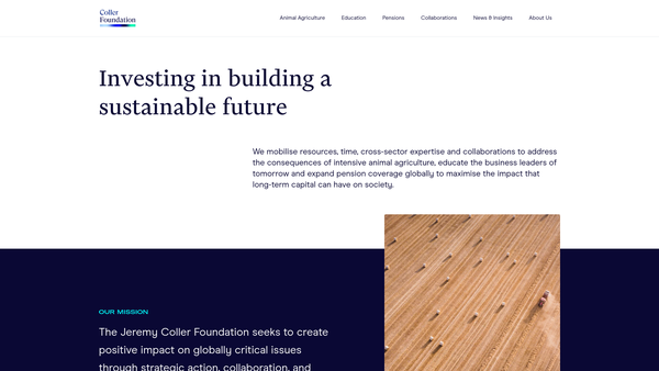 Screenshot of the Jeremy Coller Foundation website