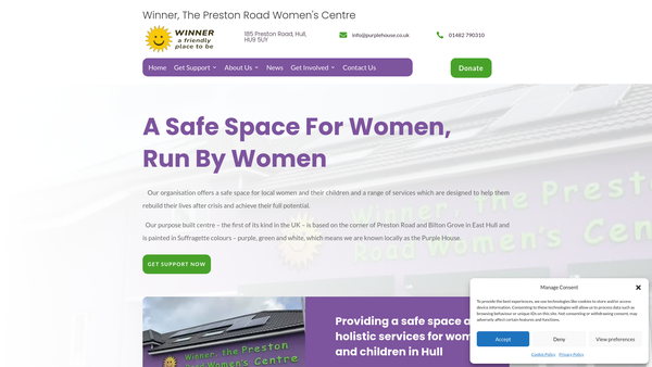 Screenshot of the Hull Women's Network Ltd website