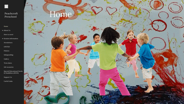 Screenshot of the Peachcroft Pre-School website