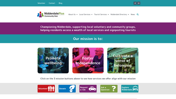 Screenshot of the The Nidderdale Plus Partnership website