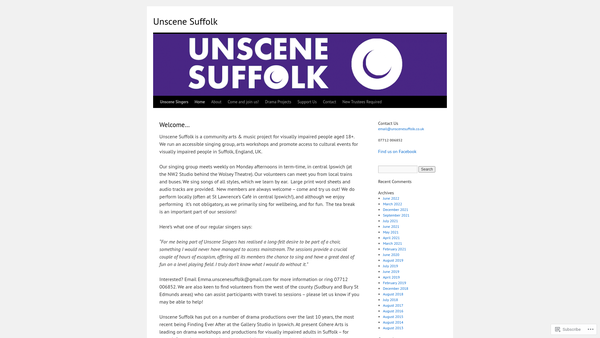 Screenshot of the Unscene Suffolk Limited website