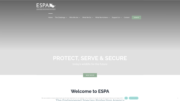 Screenshot of the Endangered Species Protection Agency website