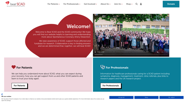 Screenshot of the Beat Scad website