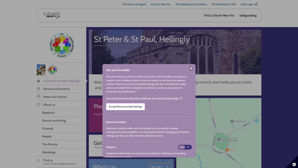 Screenshot of the The Parochial Church Council Of The Ecclesiastical Parish Of Hellingly And Upper Dicker website